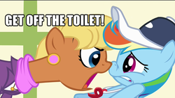 Size: 1920x1080 | Tagged: safe, ms. harshwhinny, rainbow dash, flight to the finish, g4, boop, breaking bad, image macro, noseboop