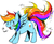Size: 686x558 | Tagged: safe, artist:kiriya, rainbow dash, g4, cute, dashabetes, female, japanese, pixiv, solo, tail wag, tail whip
