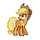 Size: 80x80 | Tagged: safe, artist:kevfin, applejack, g4, female, pixel art, simple background, solo