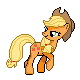 Size: 80x80 | Tagged: safe, artist:kevfin, applejack, earth pony, pony, g4, female, looking back, pixel art, simple background, solo