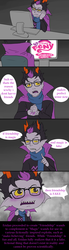 Size: 700x2541 | Tagged: safe, cape, clothes, comic, computer, eridan ampora, friendship is fake, glasses, homestuck, male, scarf, speech bubble, troll (homestuck)