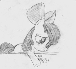 Size: 500x455 | Tagged: safe, artist:dtcx97, apple bloom, g4, female, monochrome, solo