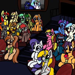 Size: 1000x1000 | Tagged: safe, princess celestia, princess luna, rarity, oc, g4, ask-bloody-sweetie-belle, theater