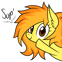 Size: 500x500 | Tagged: dead source, safe, artist:php92, spitfire, pony, g4, animated, cute, cutefire, female, solo, sup, waving