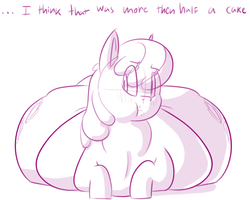 Size: 750x600 | Tagged: safe, artist:secretgoombaman12345, cheerilee, earth pony, pony, g4, belly, butt, chubbilee, dialogue, fat, female, impossibly large butt, impossibly wide hips, morbidly obese, obese, plot, solo, weight gain, wide hips