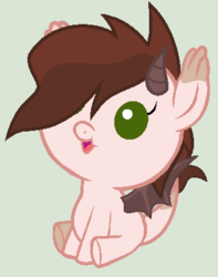 Size: 326x413 | Tagged: safe, artist:unoriginai, oc, oc only, oc:light hearted, dracony, hybrid, pony, baby, baby pony, interspecies offspring, offspring, parent:oc:angie, parent:oc:serenity, parents:oc x oc, simple background, solo