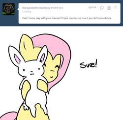 Size: 717x700 | Tagged: safe, artist:milkwolf, fluttershy, g4, ask-friendlyshy, cute, female, solo, tumblr