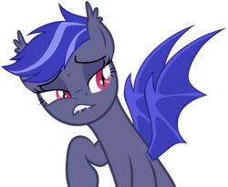 Size: 5000x4092 | Tagged: safe, artist:zee66, oc, oc only, oc:night watch, bat pony, pony, g4, absurd resolution, cringing, simple background, solo, transparent background, vector