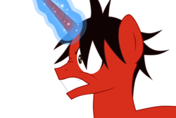 Size: 1500x1000 | Tagged: safe, artist:jofca, oc, oc only, oc:zero divide, pony, unicorn, angry, bust, gritted teeth, magic, nose wrinkle, ponysona, simple background, solo, transparent background