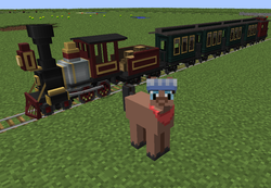 Size: 946x656 | Tagged: safe, full steam, promontory, g4, mine little pony, minecraft, solo, train