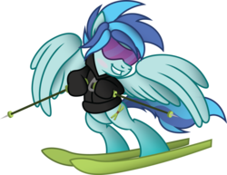Size: 1024x791 | Tagged: safe, artist:drawponies, artist:jakage, oc, oc only, pegasus, pony, skiing, solo