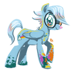 Size: 800x800 | Tagged: safe, artist:needsmoarg4, prism glider, pegasus, pony, g4, liquid rainbow, male, redesign, simple background, solo, stallion, trans male, transgender, white background
