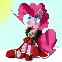 Size: 1024x1024 | Tagged: safe, artist:madacon, pinkie pie, earth pony, pony, g4, christmas, female, mare, solo