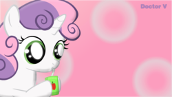 Size: 1280x720 | Tagged: safe, artist:doctorv, sweetie belle, pony, unicorn, g4, cute, daaaaaaaaaaaw, diasweetes, female, horn, juice box, solo