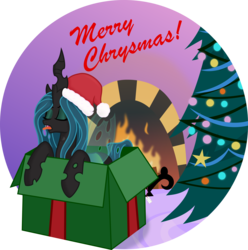 Size: 5000x5047 | Tagged: safe, artist:spier17, queen chrysalis, g4, absurd resolution, female, hat, santa hat, sleeping, solo