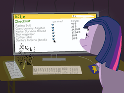 Size: 800x600 | Tagged: safe, artist:jamiepi, twilight sparkle, g4, computer, female, solo