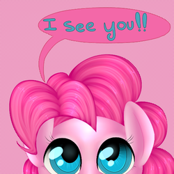 Size: 500x500 | Tagged: safe, artist:ponycide, pinkie pie, g4, female, fourth wall, looking at you, solo