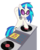 Size: 3600x4500 | Tagged: safe, artist:pikamander2, dj pon-3, vinyl scratch, pony, unicorn, g4, disc jockey, female, looking at you, mare, music, record, simple background, smiling, smiling at you, solo, transparent background