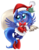 Size: 3101x3991 | Tagged: safe, artist:pridark, princess luna, pony, g4, blushing, boots, christmas, clothes, coat, colored pupils, cute, female, filly, flying, hat, high res, hnnng, holly, hoof boots, hoof hold, looking up, lunabetes, open mouth, pridark is trying to murder us, sack, santa costume, santa hat, santa sack, santa woona, simple background, smiling, socks, solo, spread wings, transparent background, woona