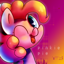 Size: 1000x1000 | Tagged: safe, artist:zoiby, pinkie pie, g4, cute, diapinkes, female, solo, wink