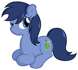 Size: 1420x1272 | Tagged: safe, artist:furrgroup, bottlecap (g4), pony, g4, looking back, simple background, smiling, solo