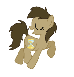 Size: 468x488 | Tagged: safe, artist:mappymaples, artist:starryoak, doctor whooves, time turner, earth pony, pony, g4, eyes closed, rule 63, simple background, solo, the doctoress, transparent background