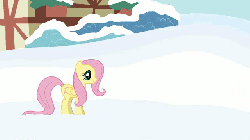 Size: 640x360 | Tagged: safe, artist:mixermike622, fluttershy, queen chrysalis, rainbow dash, changeling, changeling queen, pony, g4, animated, female, gif, snow, snowball, snowball fight
