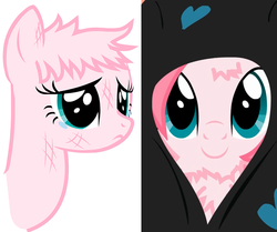 Size: 553x463 | Tagged: safe, artist:mixermike622, oc, oc only, oc:fluffle puff, g4, comparison, female, mare, solo