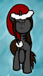Size: 1024x1793 | Tagged: safe, artist:losek13, oc, oc only, oc:sonata, turnabout storm, hat, santa hat, smiling, solo