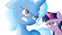 Size: 4896x2752 | Tagged: safe, artist:laliiyeaah, trixie, twilight sparkle, g4, crying