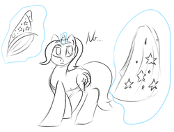 Size: 500x378 | Tagged: safe, artist:great-and-quickdrawn-trixie, trixie, pony, unicorn, g4, ask, cape, clothes, female, hat, mare, solo, tumblr