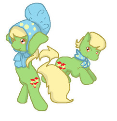 Size: 425x437 | Tagged: safe, artist:angelstar000, apple munchies, g4, apple family member, rule 63, self ponidox