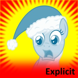 Size: 250x250 | Tagged: safe, applejack, g4, christmas, female, hat, meta, meta:explicit, needs more saturation, official spoiler image, picture for breezies, santa hat, solo, spoilered image joke