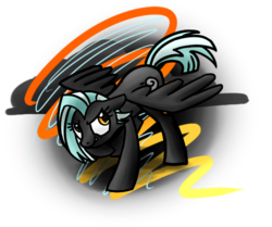 Size: 610x510 | Tagged: safe, artist:wolframclaws, thunderlane, pegasus, pony, g4, lightningroad, rule 63, simple background, solo, transparent background