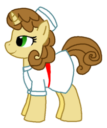 Size: 479x574 | Tagged: safe, artist:starryoak, donut joe, pony, unicorn, g4, donut josephine, hat, joe, rule 63, simple background, solo, transparent background