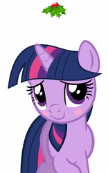 Size: 809x1296 | Tagged: safe, twilight sparkle, g4, blushing, cute, female, holly, holly mistaken for mistletoe, simple background, solo, vector, white background