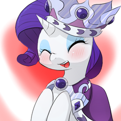 Size: 500x500 | Tagged: safe, artist:yajima, princess platinum, rarity, pony, g4, hearth's warming eve (episode), blushing, clothes, cute, eyes closed, female, hearth's warming eve, open mouth, pixiv, portrait, raribetes, solo