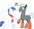 Size: 600x513 | Tagged: safe, artist:cottonsulk, pegasus, pony, unicorn, blushing, clothes, cute, gay, male, mistletoe, royal guard, scarf, smiling, socks, stallion, striped socks