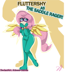 Size: 1014x1119 | Tagged: safe, artist:arteses-canvas, fluttershy, saddle rager, human, g4, power ponies (episode), female, humanized, light skin, power ponies, silhouette, solo, tailed humanization, winged humanization