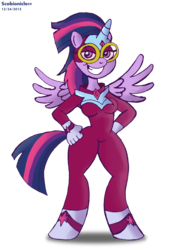 Size: 3278x4708 | Tagged: safe, artist:scobionicle99, twilight sparkle, anthro, g4, power ponies (episode), female, masked matter-horn costume, power ponies, solo, twilight sparkle (alicorn)