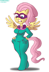 Size: 3130x4600 | Tagged: safe, artist:scobionicle99, fluttershy, saddle rager, anthro, g4, power ponies (episode), female, power ponies, solo