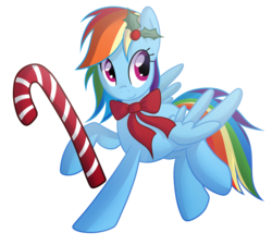 Size: 1872x1683 | Tagged: safe, artist:drawntildawn, rainbow dash, g4, bow, female, holly, simple background, solo, transparent background