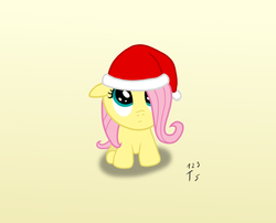 Size: 512x414 | Tagged: safe, artist:123turtleshell, fluttershy, g4, female, filly, hat, santa hat, solo