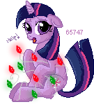 Size: 135x150 | Tagged: safe, artist:lulubell, twilight sparkle, g4, christmas lights, female, simple background, solo, transparent background