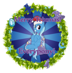 Size: 8000x8099 | Tagged: safe, artist:spectty, trixie, pony, unicorn, g4, absurd resolution, christmas, female, hat, mare, santa hat, solo