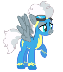 Size: 523x603 | Tagged: safe, artist:ishimarude, artist:starryoak, silver lining, silver zoom, pegasus, pony, g4, clothes, goggles, raised hoof, rule 63, simple background, solo, transparent background, uniform, wonderbolts uniform