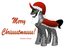 Size: 5384x4000 | Tagged: safe, artist:bobsicle0, king sombra, g4, antagonist, clothes, male, santa claus, santa costume, simple background, solo, transparent background