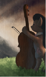 Size: 180x300 | Tagged: safe, artist:scouthiro, octavia melody, g4, animated, cello, female, musical instrument, rain, solo