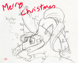 Size: 1280x1052 | Tagged: safe, artist:ordinarydraw, artist:when-we-say-goodbye, fluttershy, ask buttahscotch, g4, bottomless, butterscotch, christmas lights, clothes, partial nudity, rule 63, sketch, solo, sweater, sweatershy, tumblr