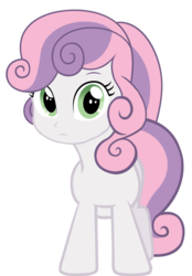 Size: 694x1000 | Tagged: safe, artist:php50, sweetie belle, original species, human head pony, equestria girls, g4, female, freak, frown, head swap, looking at you, mutant, simple background, solo, transparent background, vector, wat, what has science done, wtf